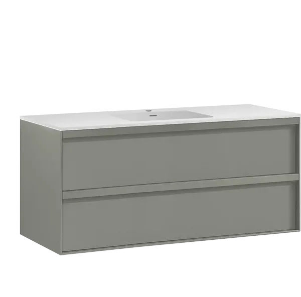 Studio servantskap i fargen forest 120 cm med Solid Surface vask