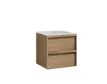 Studio servantskap i lys eik 60 cm med Solid Surface vask