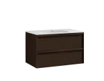 Studio servantskap i mørk eik 100 cm med Solid Surface vask