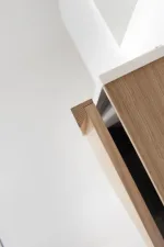 Studio servantskap i mørk eik 100 cm med Solid Surface vask - Bilde 5